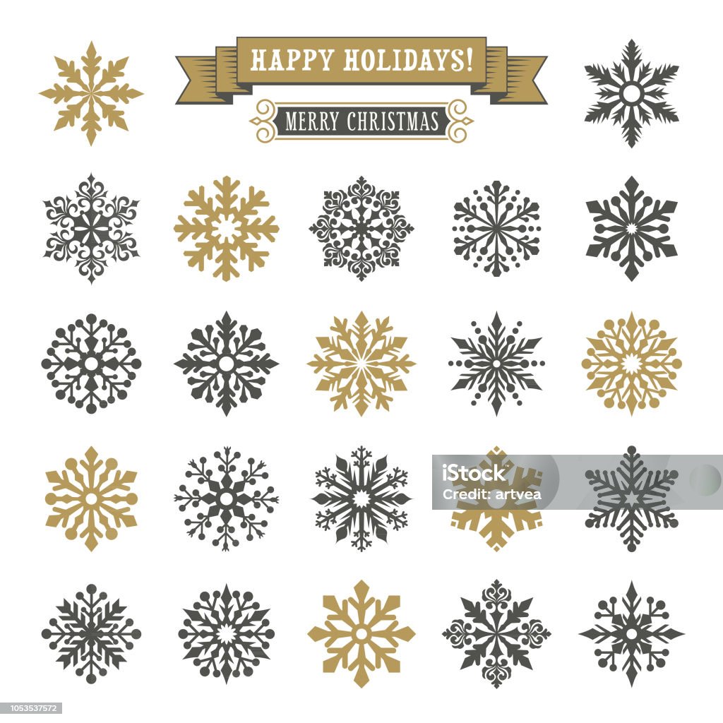 Snowflakes Set Vector illustration of the snowflakes set Abstract stock vector