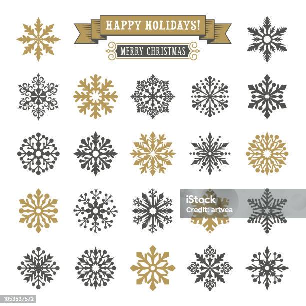 Snowflakes Set Stock Illustration - Download Image Now - Abstract, Angel, Beauty In Nature