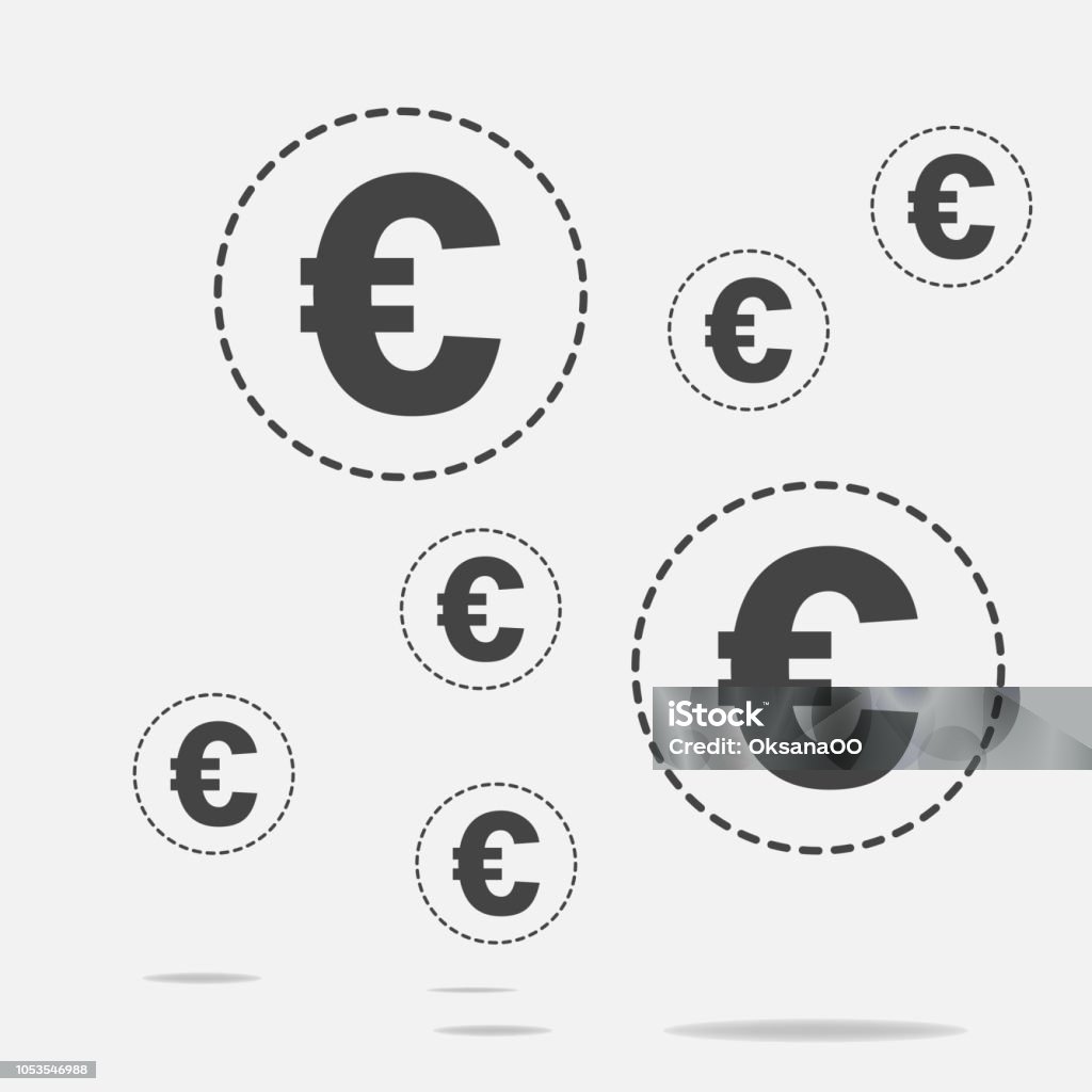 Hình Ảnh Vector Của Dấu Hiệu Euro Trên Nền Màu Xám Hình Ảnh Phẳng ...