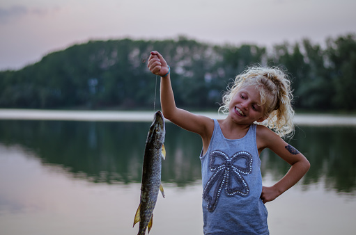 Portrait of a young girl smirking