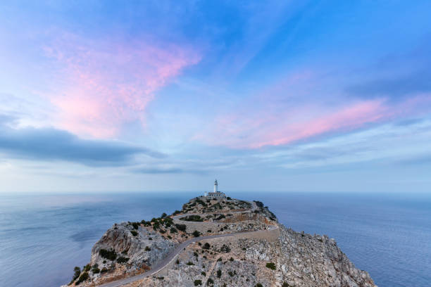 Majorca Mallorca Cap Formentor evening sky Mediterranean Sea Spain copyspace travel copy space
