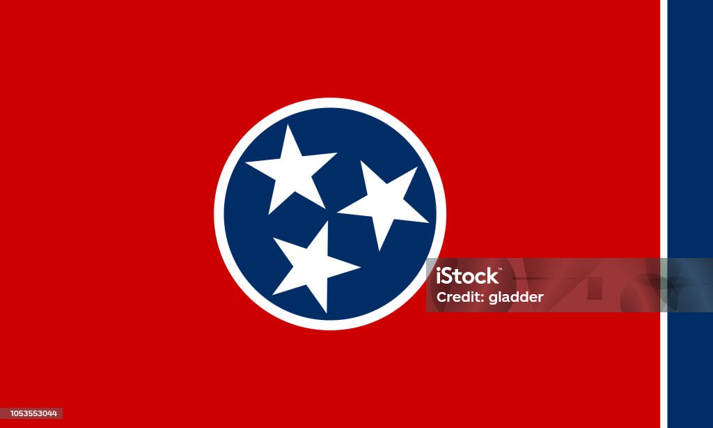 Flag of the US State of Tennessee, detailed vector Flag of the US State of Tennessee, detailed vector. Nashville stock vector