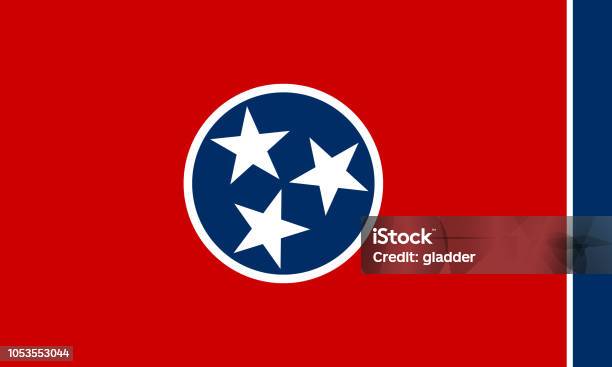 Flag Of The Us State Of Tennessee Detailed Vector Stock Illustration - Download Image Now - Nashville, Tennessee, Flag