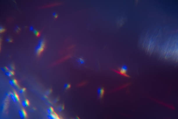 lens flare abstract light glow optical background - blue tone flash imagens e fotografias de stock