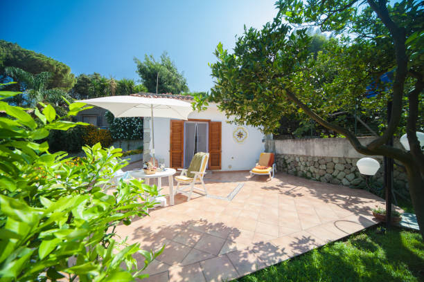 istock Patio with Garden and Citrus Trees in Italy 1053566018