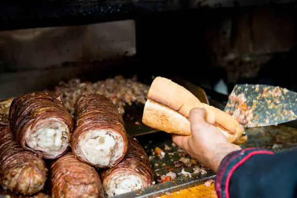 Photo of Turkish street food kokorec