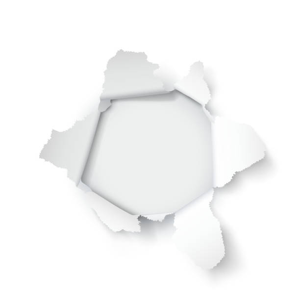 白い背景の上の爆発紙穴。ベクトル図 - paper document frame shadow点のイラスト素材／クリップアート素材／マンガ素材／アイコン素材