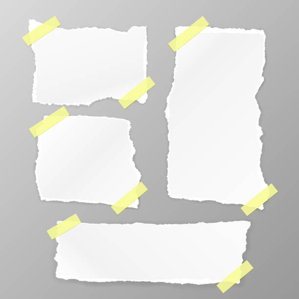 Torn Square paper set on the white background. Vector illustration Torn Square paper set on the white background. Vector illustration scrap metal stock illustrations