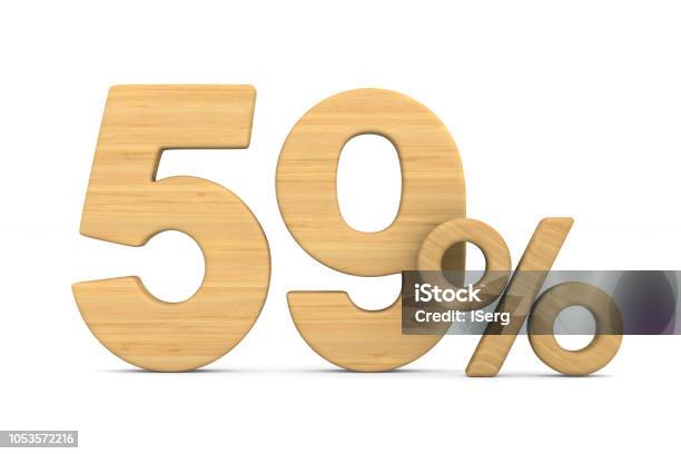 Fifty Nine Percent On White Background Isolated 3d Illustration Stock Photo - Download Image Now