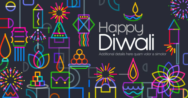 Abstract Geometric icon Diwali Greeting