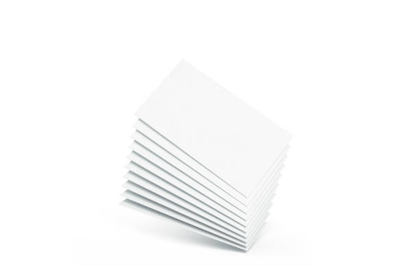 istock Blank white calling business cards heap mockup, no gravity, 1053573420