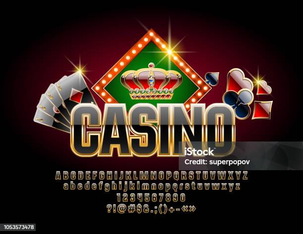 Vector Chic Vector Logotype For Casino With Luxury Alphabet Stock Illustration - Download Image Now