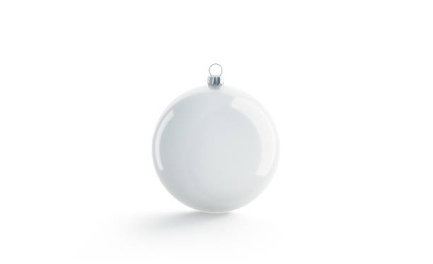 istock Blank white christmas ball for tree mock up, isolated 1053574992