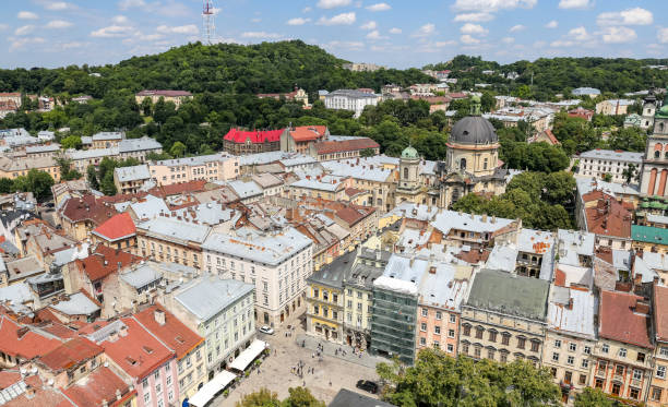 istock Aerial view of Lviv, Ukraine 1053575608