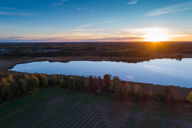istock Beautiful sunset in Katrineholm, Sweden, Scandinavia 1053578348