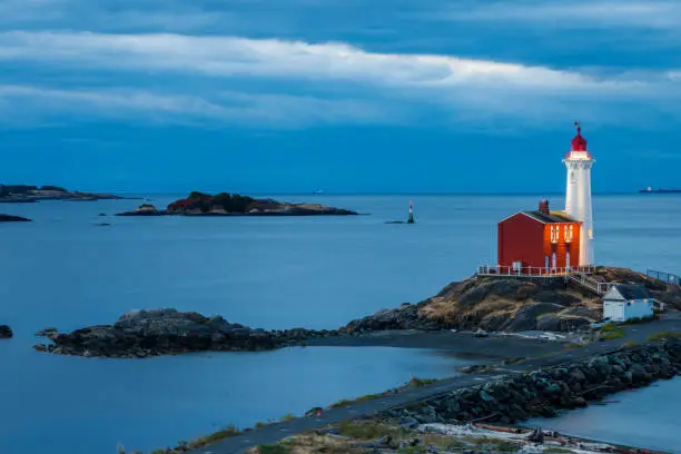 Long exposure and night shots of the fisgard lighthouse at Fort Rodd Hill National Historic Site in Victoria,BC, Canada.