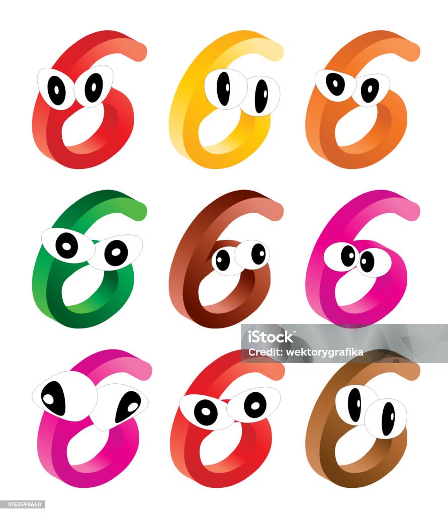 Ilustración de Imagen Del Número De Dibujos Animados Cifra Seis Ojos Ilustración Divertida Alegre Y Colorida Para Los Niños Aislados En Fondo Blanco y más Vectores Libres de Derechos de Alegre - Ilustración de Imagen Del Número De Dibujos Animados Cifra Seis Ojos Ilustración Divertida Alegre Y Colorida Para Los Niños Aislados En Fondo Blanco y más Vectores Libres de Derechos de Alegre -