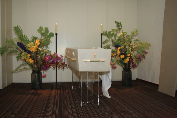 istock Modern casket in a funeral home 1053610524
