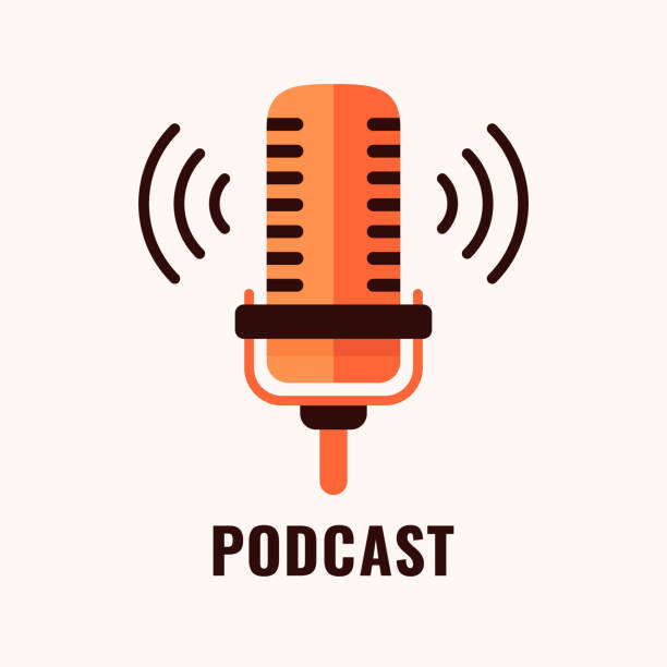 Podcast logotype. vector art illustration