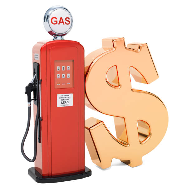 istock Dollar symbol with gas pump, 3D rendering 1053631854