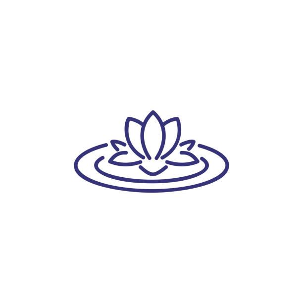 Lotus line icon. Lotus line icon. Flower, nature, relax. Flower concept. Vector illustration can be used for topics like spring, nature, biology. water lily stock illustrations