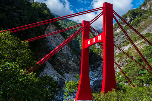Bridge at he Changchun Trail at Taroko Gorge National Park in Taiwan.