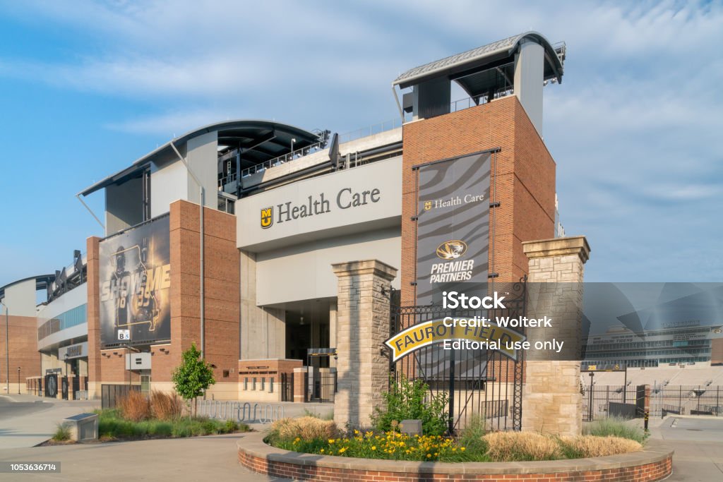 Faurot Field at the University of Missouri COLUMBIA, MO/USA - JUNE 8 , 2018: Faurot Field on the campus of the University of Missouri. University of Missouri - Columbia Stock Photo