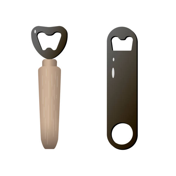 пивной нож - bottle opener stock illustrations