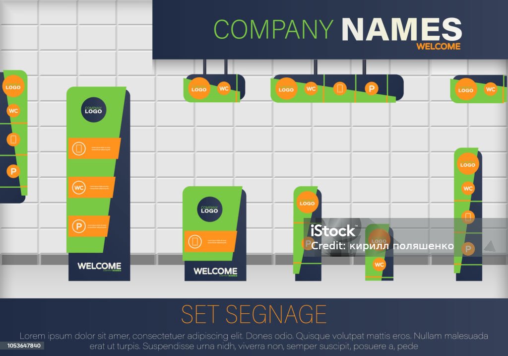 Signage Set Set Signage Sign Stock Illustration - Download Image Now ...