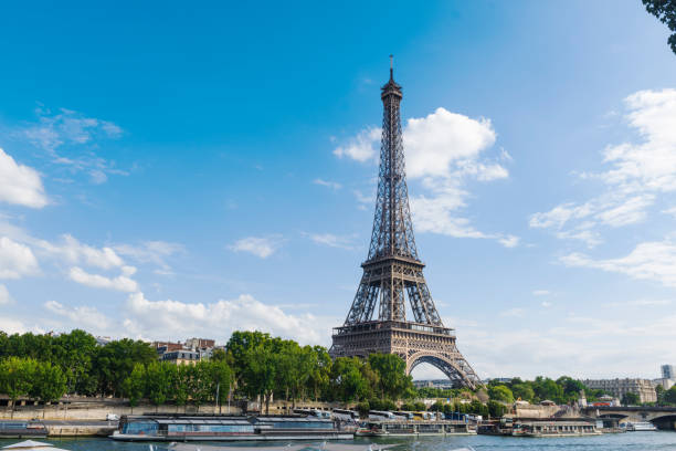 istock Eiffel Tower with Seine River in Paris, France 1053647882