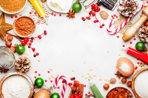 istock Christmas or New Year composition with ingredients for baking or cookies 1053650160