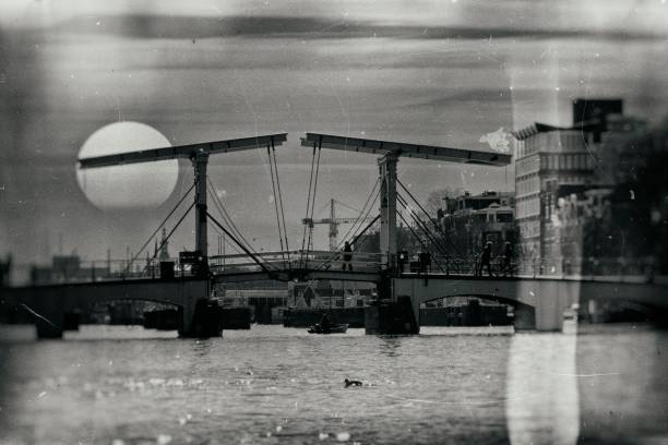 istock Old nostalgic photo of Amsterdam. 1053661638