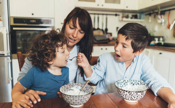 istock Mother and sons having breakfast 1053664960