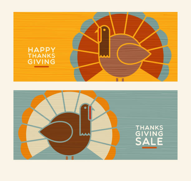 ilustrações de stock, clip art, desenhos animados e ícones de thanksgiving turkeys and text designs. vector design elements. - thanksgiving turkey illustrations