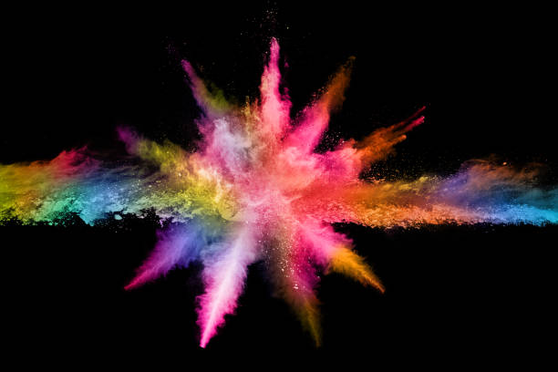 istock abstract colored dust explosion on a black background.abstract powder splatted background,Freeze motion of color powder exploding/throwing color powder, multicolored glitter texture. 1053667380