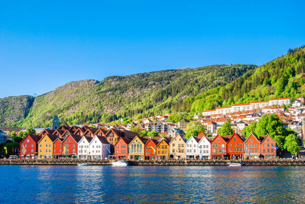 bergen - fjord norway nature color image - fotografias e filmes do acervo