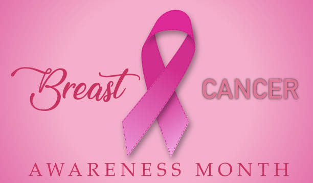 różowa wstążka i ikona raka piersi. miesiąc świadomości. ilustracja wektorowa - pink ribbon alertness breast cancer awareness stock illustrations