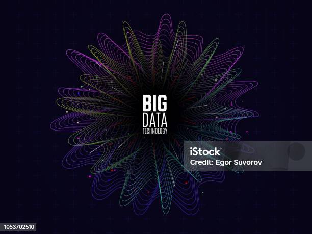 Big Data Concept Futuristic Design Data Visualization Graphic Abstract Background Color Waves And Elements On Technology Backdrop Vector Illustration Stock Illustration - Download Image Now