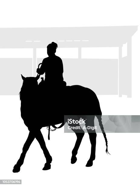 Training Stock Illustration - Download Image Now - Animal, Barn, Black And White