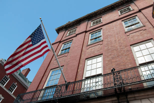 istock American Flag in Downtown Boston 1053707888