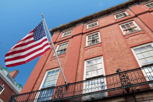 istock American Flag in Downtown Boston 1053707894