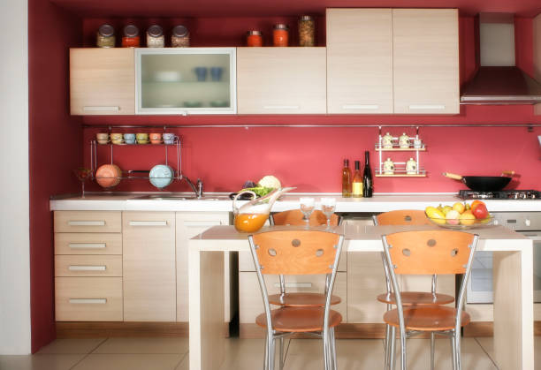 istock Close up wooden domestic kitchen 1053708150