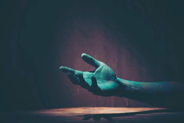 istock Halloween Ghost hand, art picture for Halloween concept 1053715996