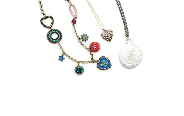 istock Necklace and pendants isolated on white background. 1053716062