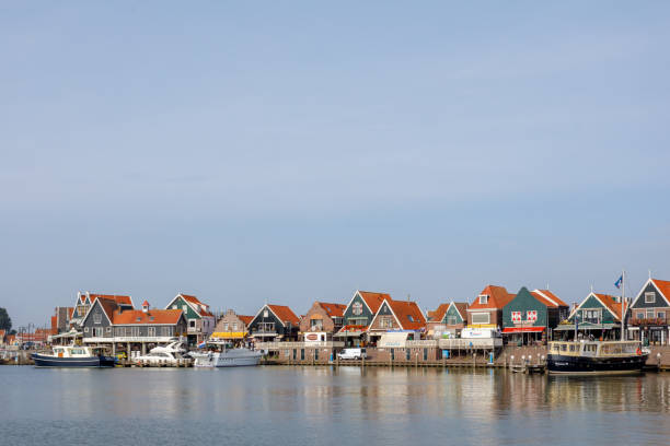 istock Boats In Volendam Harbor, Netherlands 1053726084