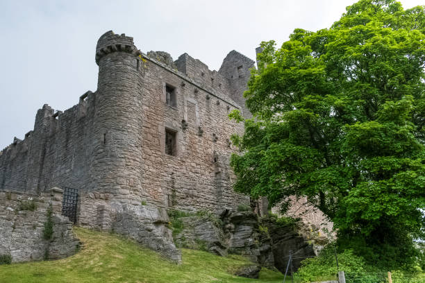 Castle Roy (red) is one of the oldest castles in Scotland, dating from the time of the Normans.