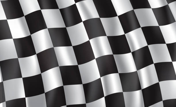 ilustrações de stock, clip art, desenhos animados e ícones de racing and rally car checkered flag, vector - motocross leisure activity sport motorcycle racing