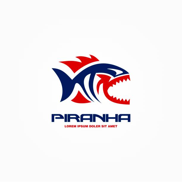 illustrazioni stock, clip art, cartoni animati e icone di tendenza di icona di piranha - piranha