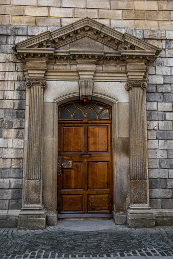 Building door at Trinity College in Dublin, Ireland. Taken on 10-4-18.