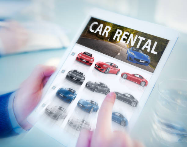 istock Car rental website on digital tablet 1053738346
